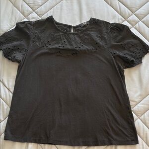 Chic Black Eyelet Blouse